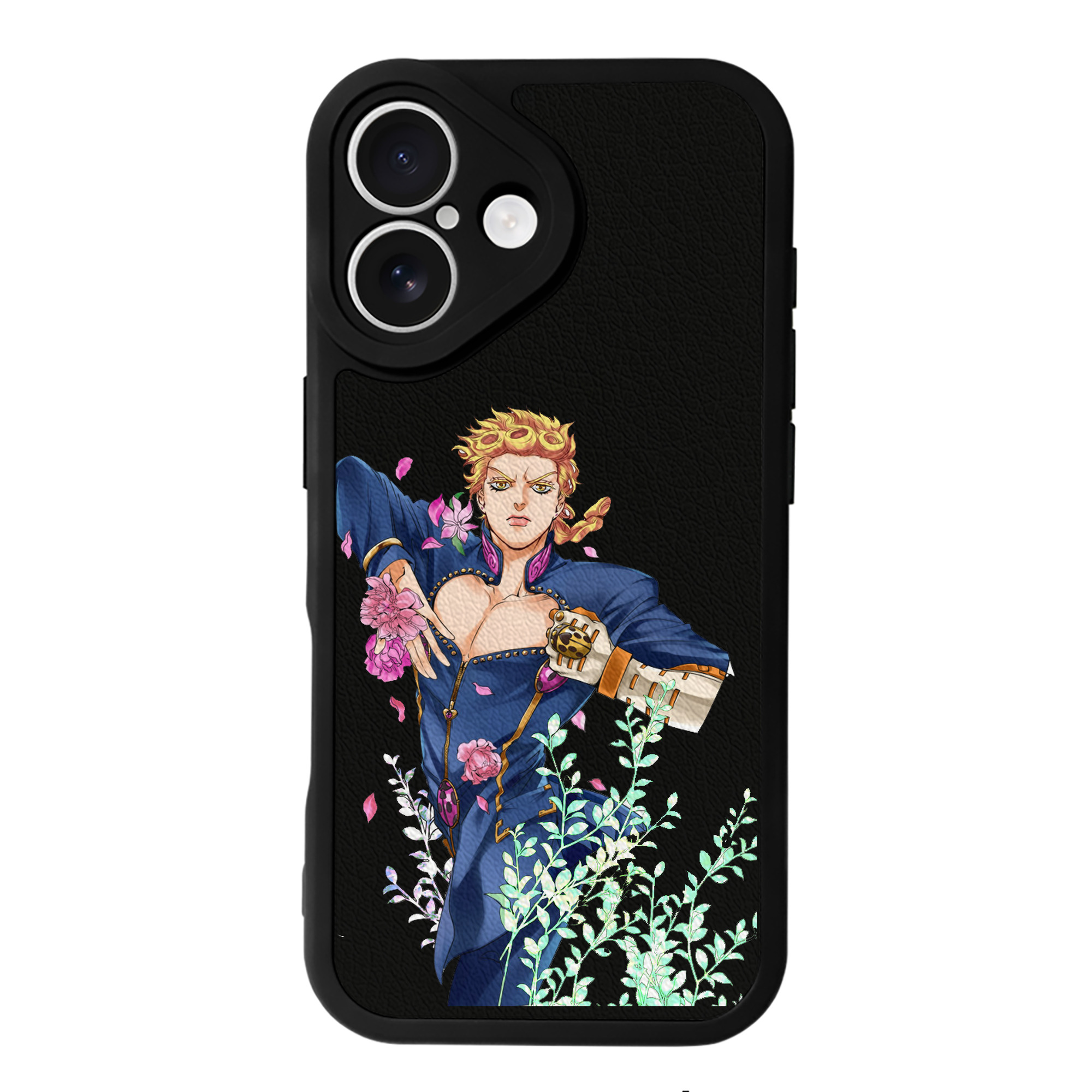 （画像用） ジョジョの奇妙な冒険 ジョルノ?ジョバァーナ JoJo's Bizarre Adventure Giorno Giovanna 【iPhone 16シリーズ対応】シリコンスマホケース（レザー調） 材質：シリコン